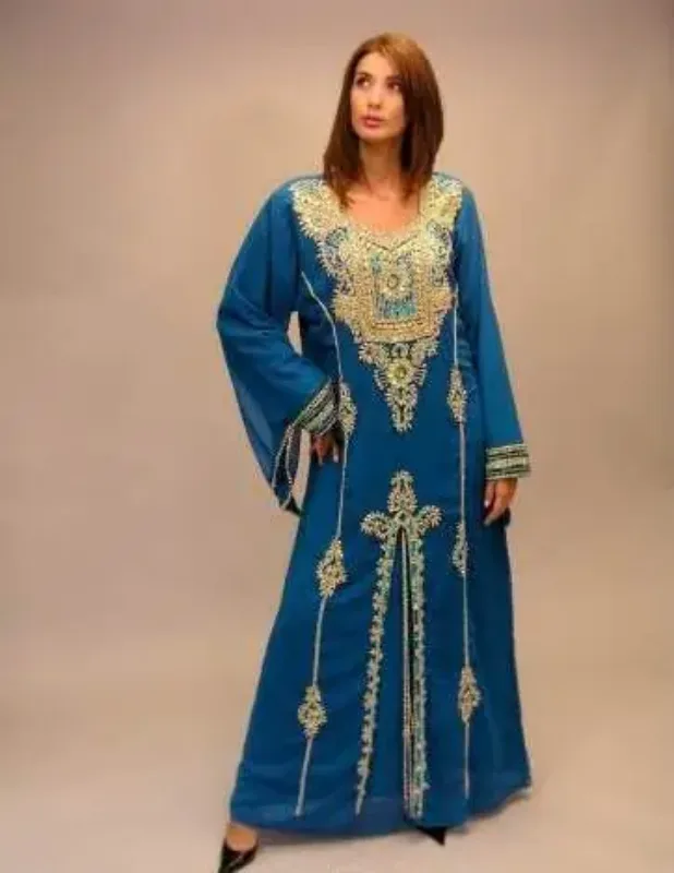 Picture of Radhe Designer Multicolor Georgette Kaftan Dress for Women - F8496