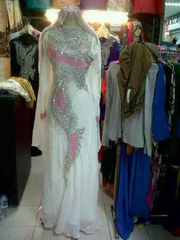 Picture of Multicolor Georgette Jilbab Dress with Party Wear Jalabiya for Women