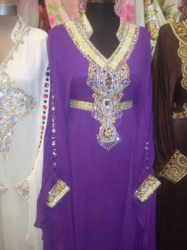 Picture of Radhe Designer White Georgette Kaftan Dress for Women - F8420