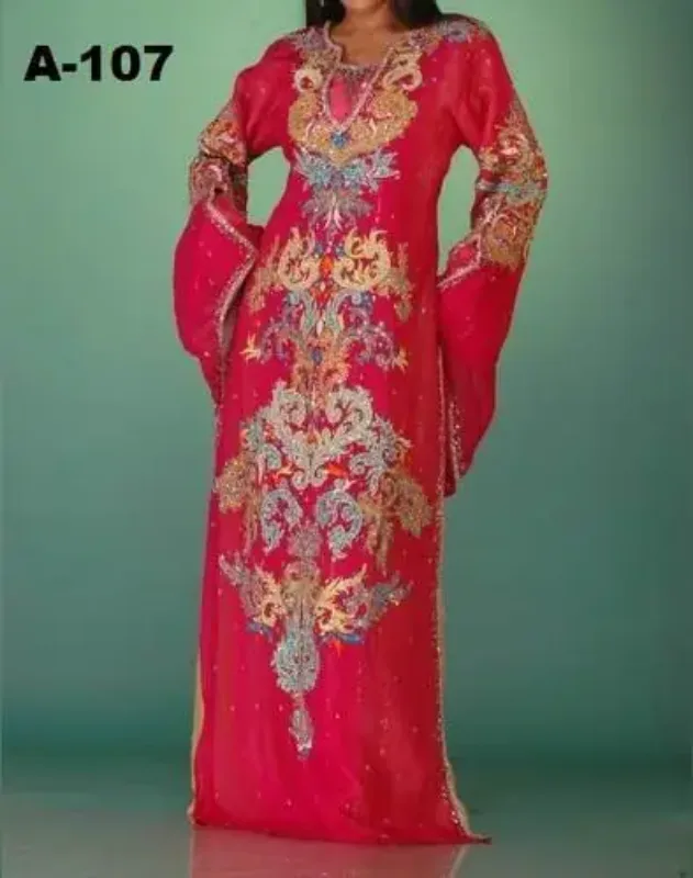 Picture of Radhe Designer Yellow Georgette Kaftan Dress for Women - F8435