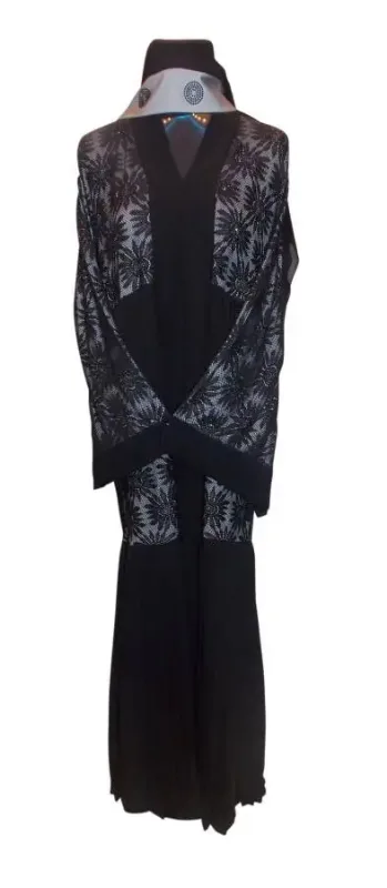 Picture of Blue Georgette Jilbab Dress with Party Wear Arabic for Women Elegant Style