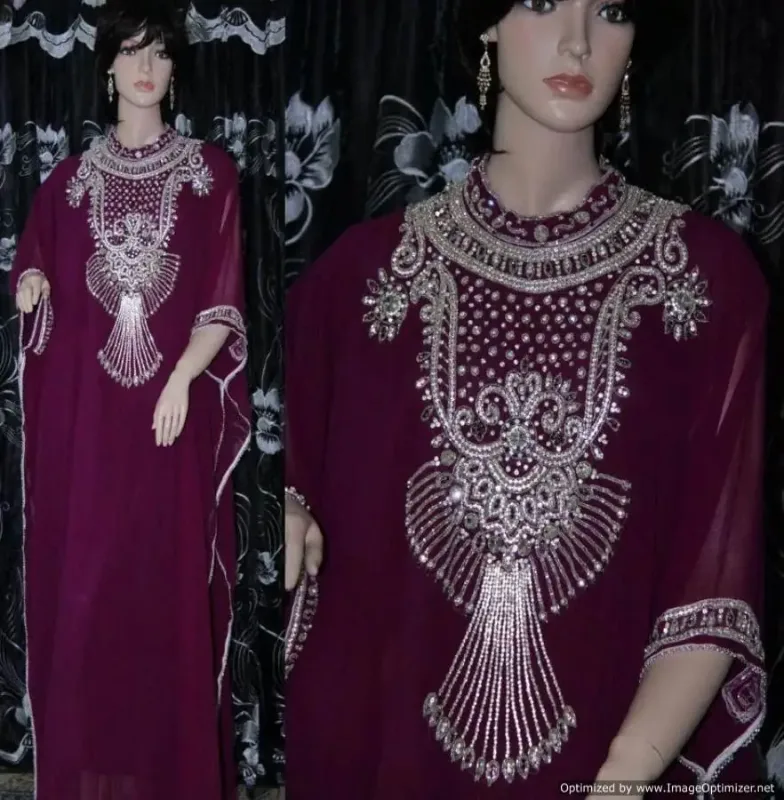 Picture of Radhe Designer Black Georgette Kaftan Dress for Women - F8440