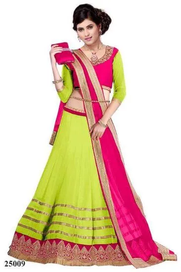 Picture of aspire green velvet fabic embroidery work wedding wear 