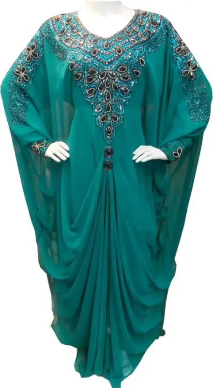 Picture of White Georgette Jilbab Dress with Bridal Bridesmaid for Women Classic Style