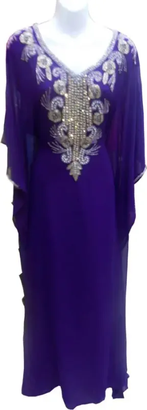 Picture of Yellow Georgette Jilbab Dress with Embroidered Wedding for Women Classic Style