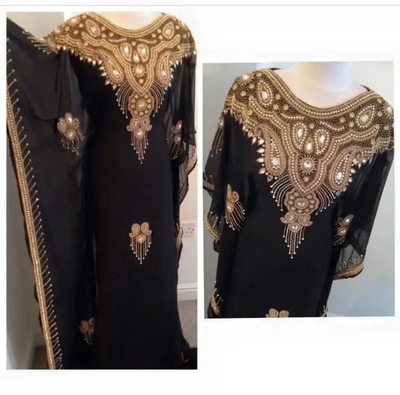 Picture of Radhe Designer Black Georgette Kaftan Dress for Women - F4499