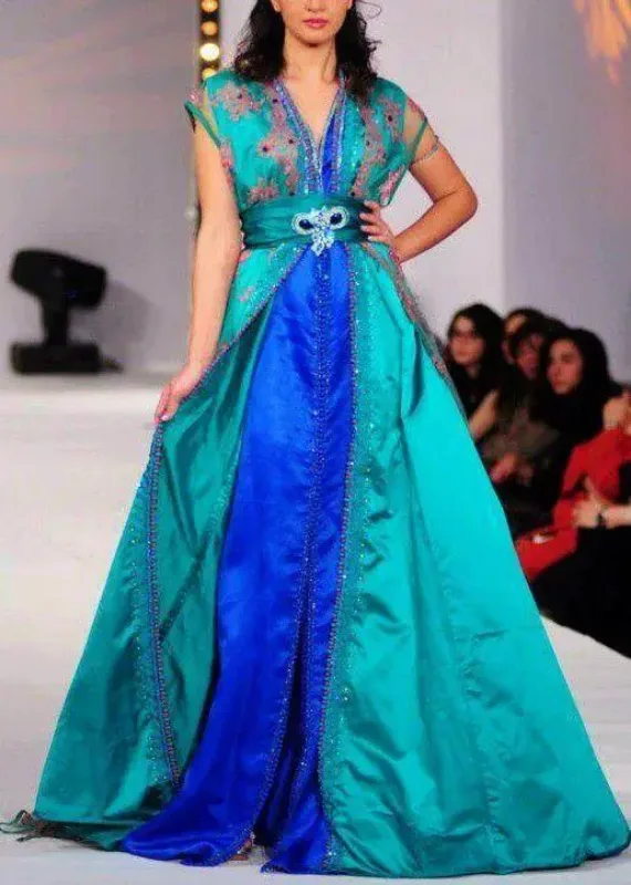 Picture of Radhe Designer Multicolor Georgette Kaftan Dress for Women - F8483