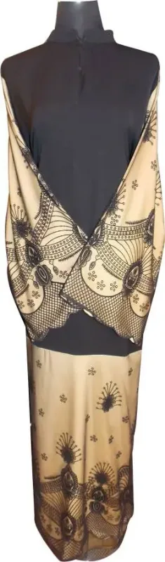 Picture of Multicolor Georgette Thobe Dress with Wedding Party Wear for Women
