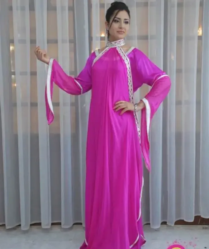 Picture of Radhe Designer Pink Cotton Kaftan Dress for Women - F8439