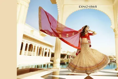 Picture of indian partywear wedding traditional choli lehenga boll