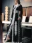 Picture of Black Georgette Kaftan Dress for Women - Draped Embroidered Look