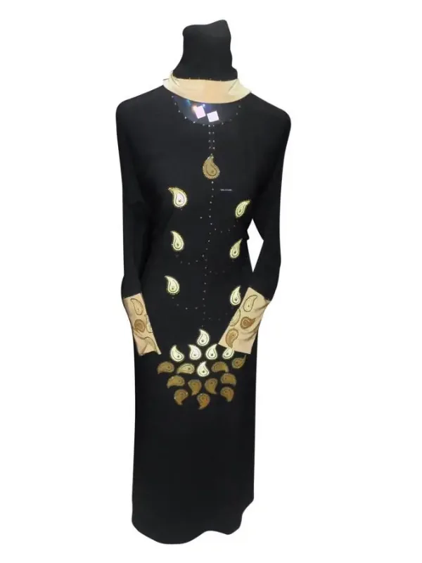 Picture of Multicolor Georgette Kaftan Dress for Women - Geometric Print Stylish Occasion Look