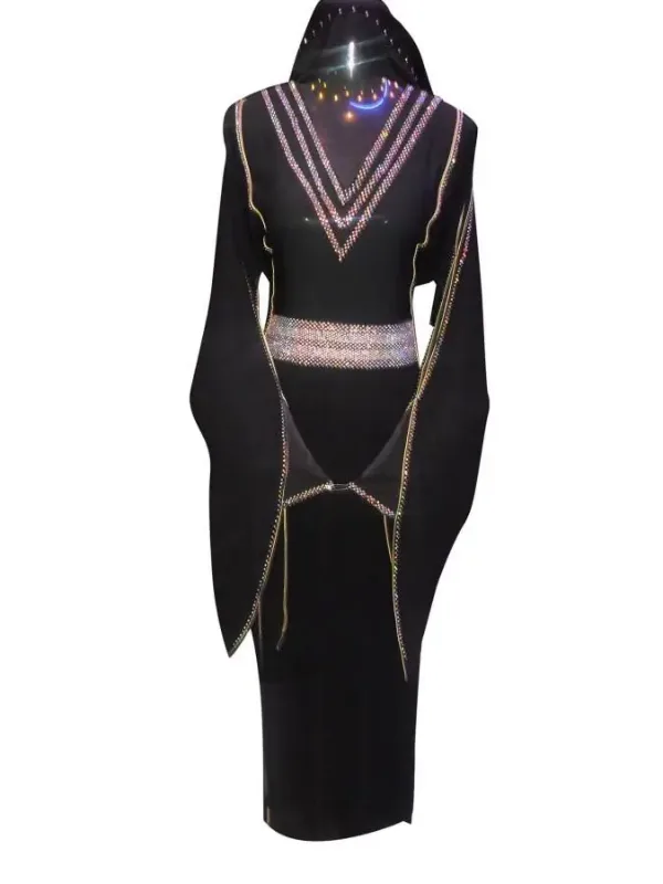Picture of Multicolor Georgette Kaftan Dress for Women - Plain Statement Party Style