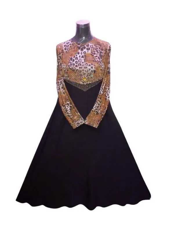 Picture of Yellow Georgette Kaftan Dress for Women - Solid Daily Occasion Style