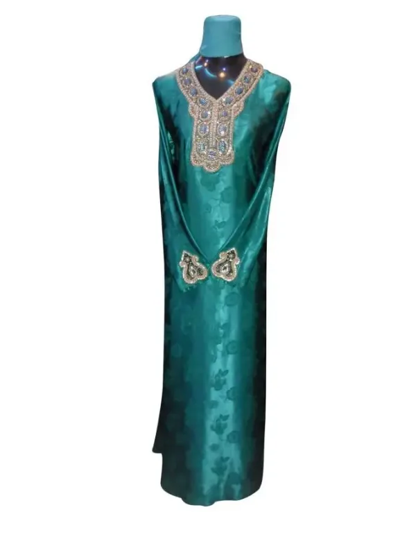 Picture of Black Georgette Kaftan Dress for Women - Flared Classic Draped Style
