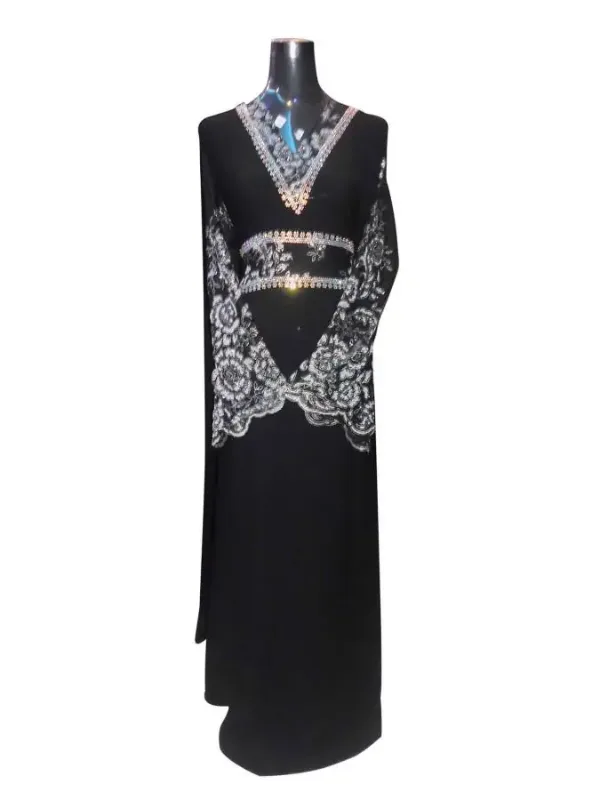 Picture of Pink Cotton Kaftan Dress for Women - Paisley Print Layered Look