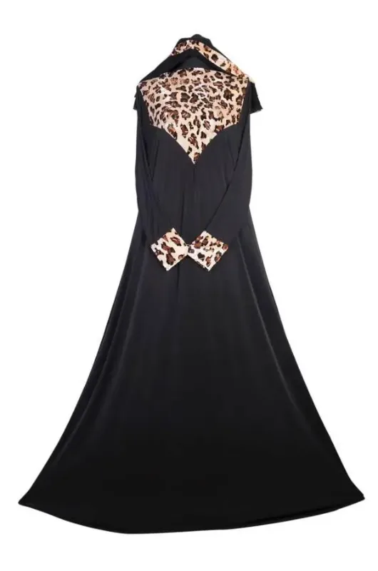 Picture of Multicolor Georgette Kaftan Dress for Women - Flared Modest Occasion Style