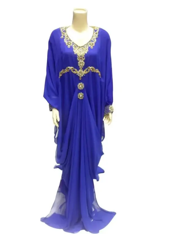 Picture of Multicolor Georgette Kaftan Dress for Women - Flared Modern Ethnic Look