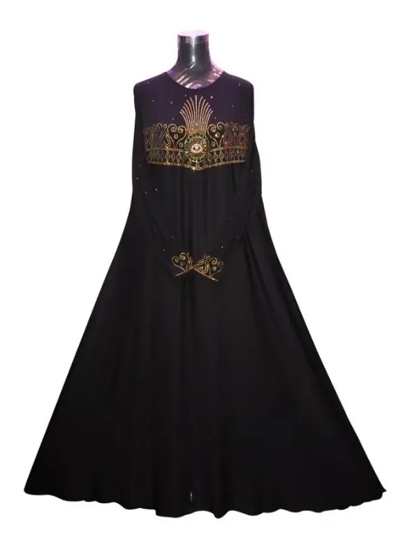 Picture of Pink Cotton Kaftan Dress for Women - Foil Print Festive Wear Look