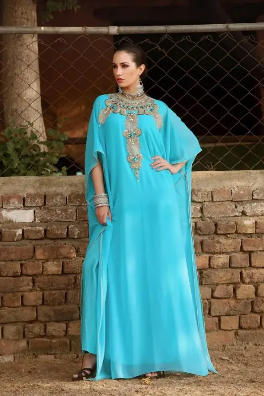 Picture of Radhe Designer Multicolor Georgette Kaftan Dress for Women - F8223