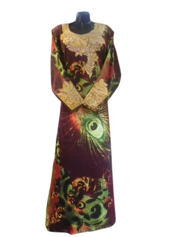 Picture of Multicolor Georgette Kaftan Dress for Women - Floral Boutique Style