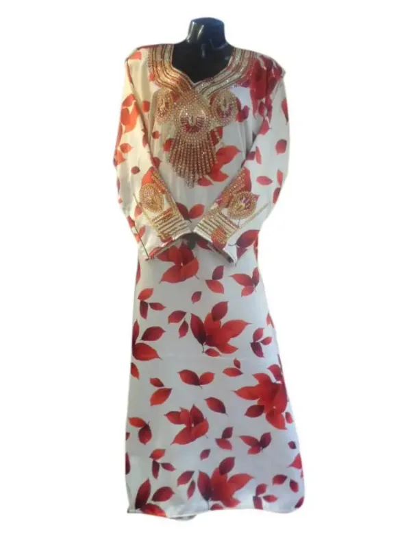 Picture of Purple Georgette Kaftan Dress for Women - Plain Printed Style