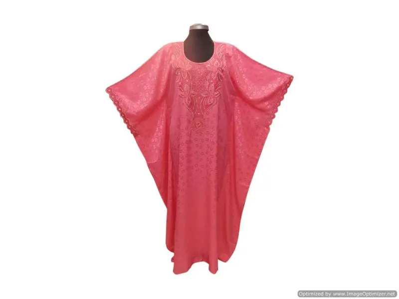 Picture of Multicolor Georgette Kaftan Dress for Women - Bordered Graceful A Line Style