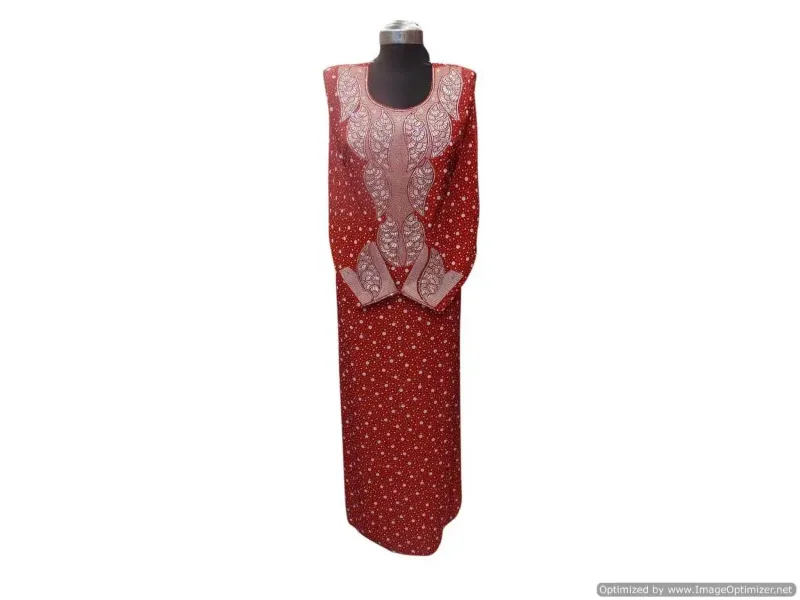 Picture of Purple Georgette Kaftan Dress for Women - Abstract Print Decorative Trim Style