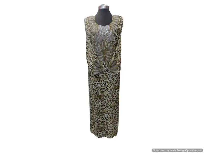 Picture of Pink Cotton Kaftan Dress for Women - Printed Modern Party Style