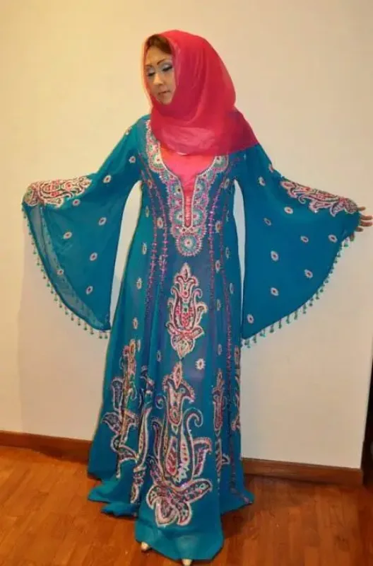 Picture of Radhe Designer Multicolor Georgette Kaftan Dress for Women - F8279