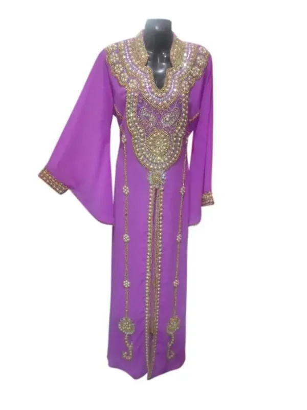 Picture of Blue Georgette Kaftan Dress for Women - Draped Festive Wear Look