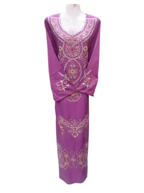 Picture of Multicolor Georgette Kaftan Dress for Women - Foil Print Wedding Guest Style