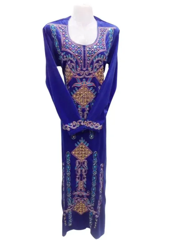 Picture of Black Georgette Kaftan Dress for Women - Paisley Print Travel Friendly Style