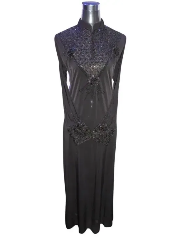 Picture of Purple Georgette Kaftan Dress for Women - Flared Soft Fabric Look