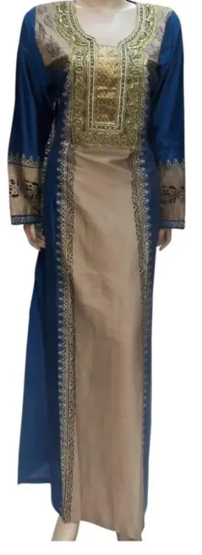 Picture of White Georgette Kaftan Dress for Women - Foil Print Festive Wear Look