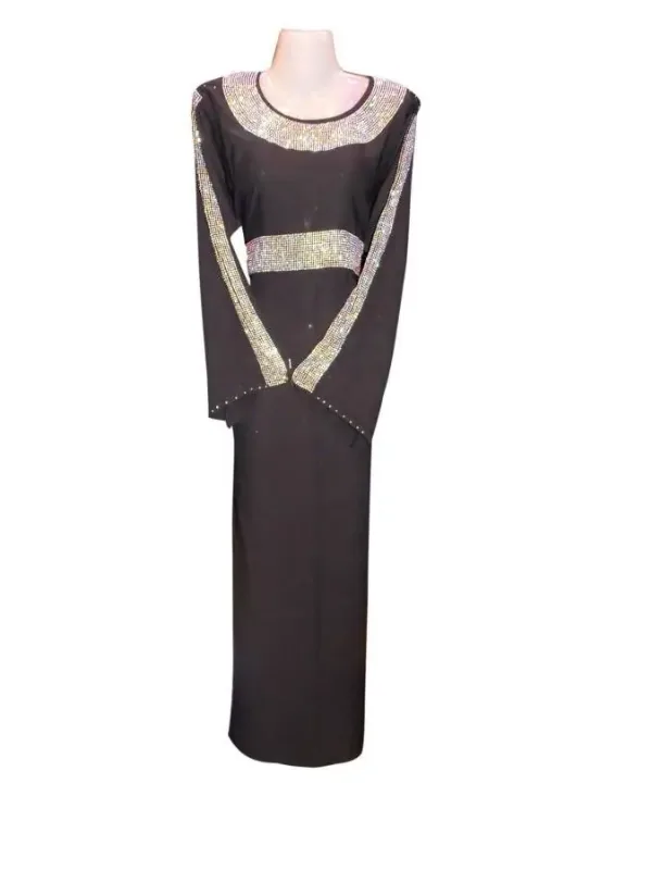 Picture of Multicolor Georgette Kaftan Dress for Women - Embroidered Elegant Draped Look