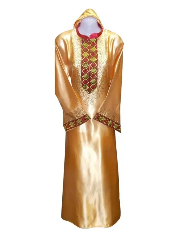 Picture of Multicolor Georgette Kaftan Dress for Women - Embroidered Ceremony Wear Style