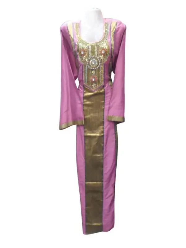 Picture of Multicolor Georgette Kaftan Dress for Women - Stone Work Wedding Guest Style