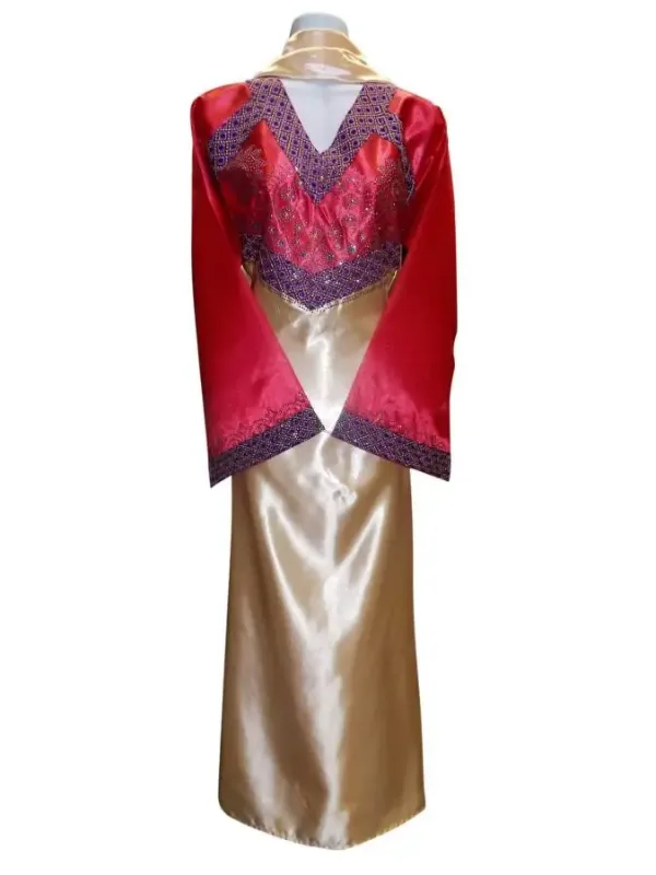 Picture of Black Georgette Kaftan Dress for Women - Paisley Print Classic Draped Style
