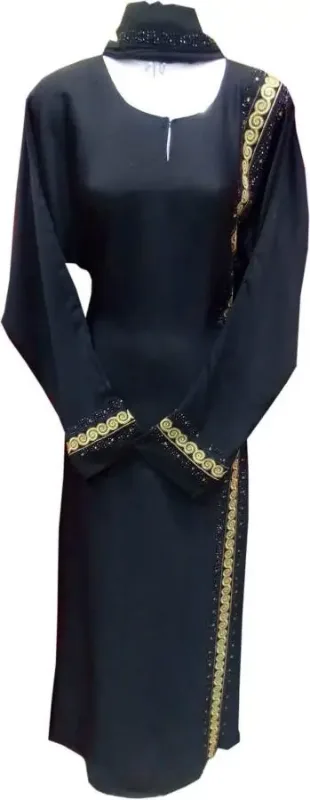 Picture of Multicolor Georgette Kaftan Dress for Women - Bordered Modern Ethnic Look