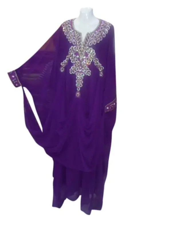 Picture of Multicolor Georgette Kaftan Dress for Women - Panelled Comfort Fit Style