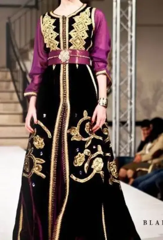 Picture of Radhe Designer Black Georgette Kaftan Dress for Women - F8336