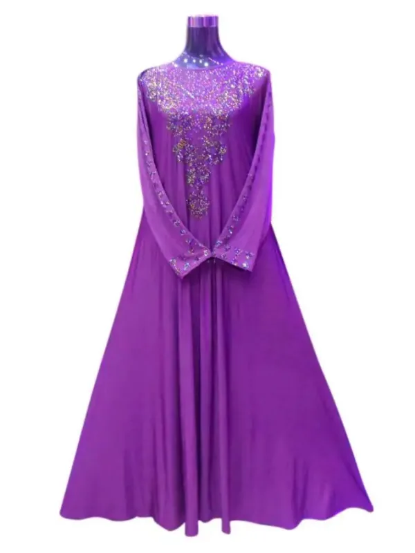 Picture of Yellow Georgette Kaftan Dress for Women - Layered Ceremony Wear Style
