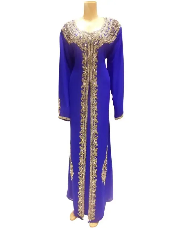 Picture of Black Georgette Kaftan Dress for Women - Floral Premium Occasion Look