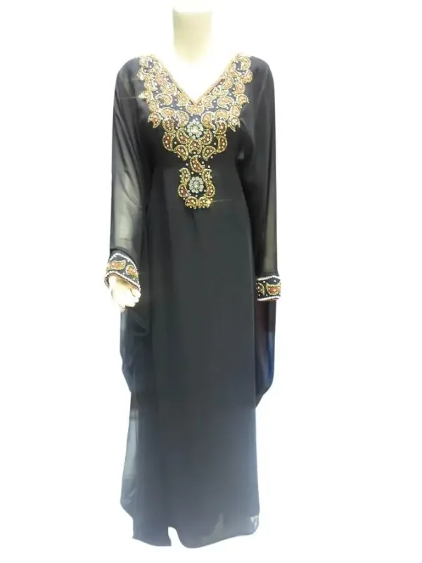 Picture of Multicolor Georgette Kaftan Dress for Women - Draped Premium Occasion Look