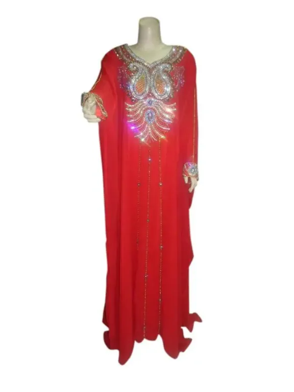 Picture of Multicolor Georgette Kaftan Dress for Women - Flared Statement Party Style