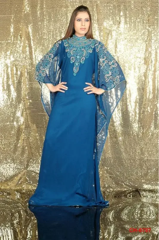 Picture of Radhe Designer Multicolor Georgette Kaftan Dress for Women - F6128