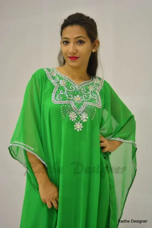 Picture of Radhe Designer Black Georgette Kaftan Dress for Women - Y441