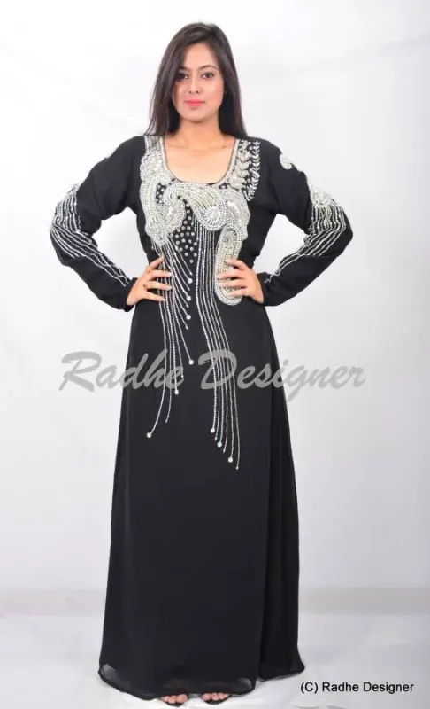 Picture of Radhe Designer Multicolor Georgette Kaftan Dress for Women - Y284