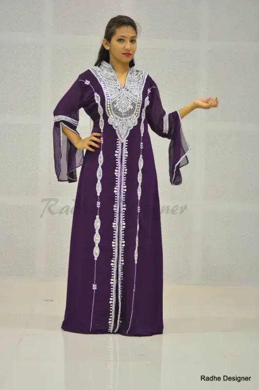 Picture of Radhe Designer Multicolor Georgette Kaftan Dress for Women - Y540